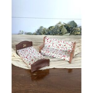 VINTAGE 1986 Maple Town Story Calico‎ Critters Bandai Pink Floral Couch Bed Toei